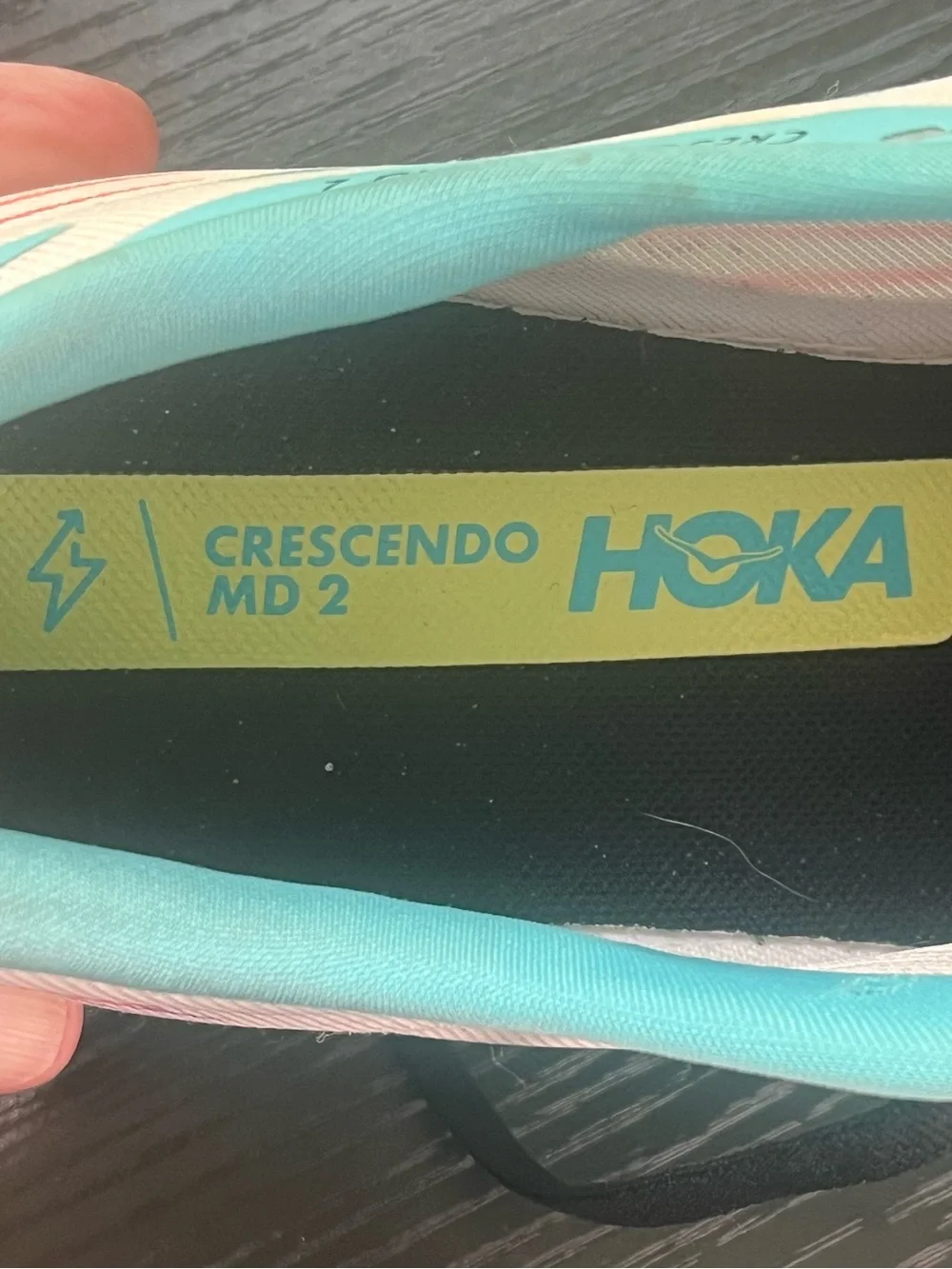 HOKA One One Crescendo MD 2 Track Spike Shoes Mens 9.5/Women 11 White Blue